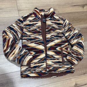 Ariat Women’s Multicolor Striped Sherpa Jacket - Cream, Navy, Rust